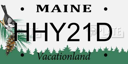HHY21D Maine License Plate