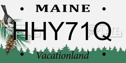 HHY71Q Maine License Plate