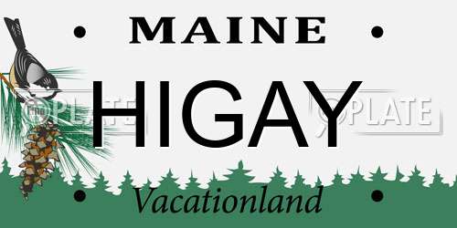 HIGAY Maine License Plate