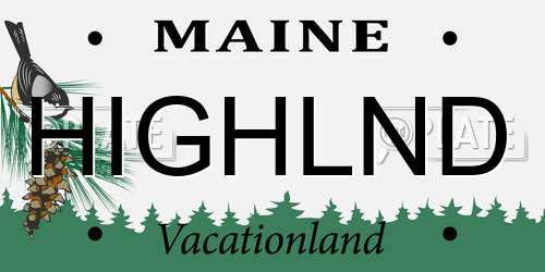 HIGHLND Maine License Plate