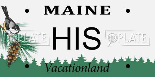 HIS Maine License Plate
