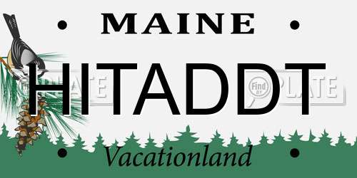 HITADDT Maine License Plate