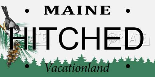 HITCHED Maine License Plate
