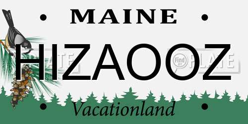 HIZAOOZ Maine License Plate