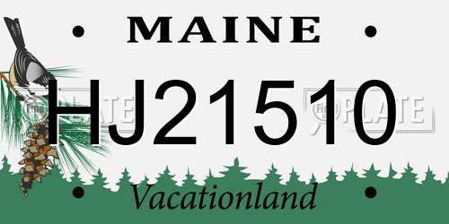 HJ21510 Maine License Plate
