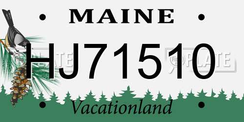 HJ71510 Maine License Plate