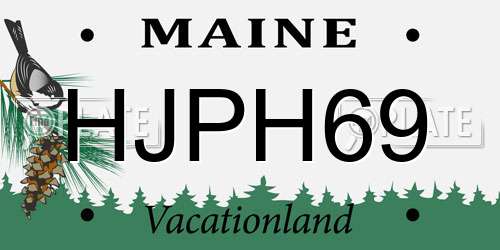 HJPH69 Maine License Plate