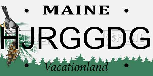 HJRGGDG Maine License Plate