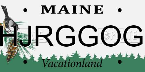 HJRGGOG Maine License Plate