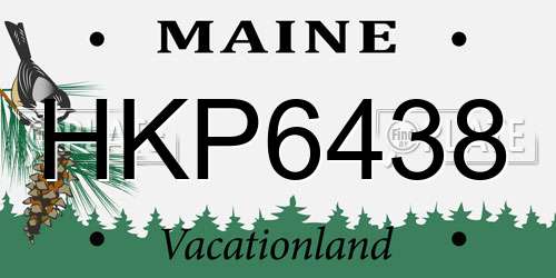 HKP6438 Maine License Plate
