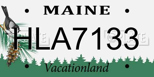 HLA7133 Maine License Plate