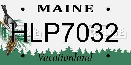 HLP7032 Maine License Plate