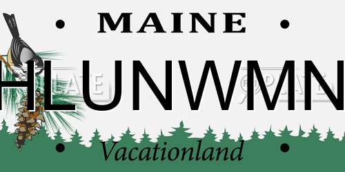 HLUNWMN Maine License Plate