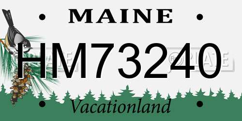 HM73240 Maine License Plate