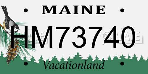 HM73740 Maine License Plate