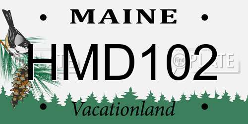 HMD102 Maine License Plate
