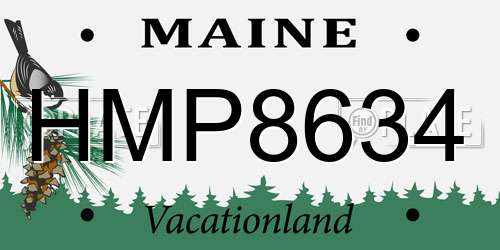 HMP8634 Maine License Plate