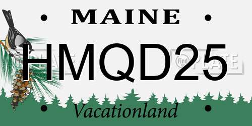 HMQD25 Maine License Plate