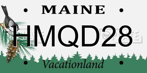 HMQD28 Maine License Plate