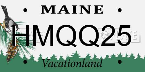HMQQ25 Maine License Plate