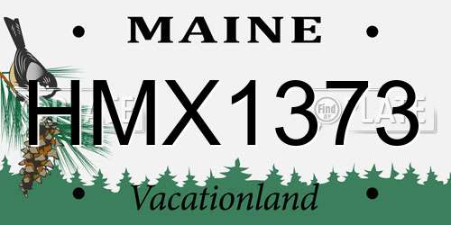 HMX1373 Maine License Plate