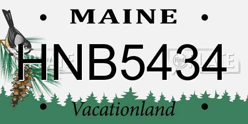 HNB5434 Maine License Plate