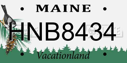 HNB8434 Maine License Plate