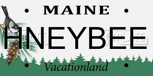 HNEYBEE Maine License Plate