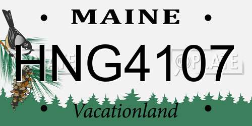 HNG4107 Maine License Plate