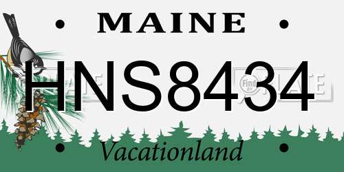 HNS8434 Maine License Plate