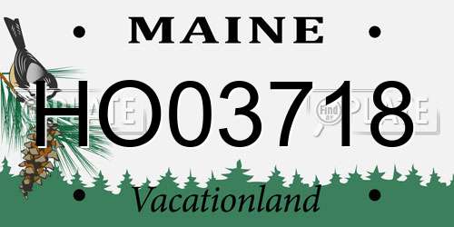 HO03718 Maine License Plate