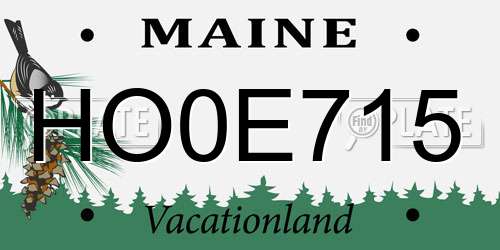 HO0E715 Maine License Plate