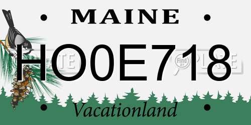 HO0E718 Maine License Plate