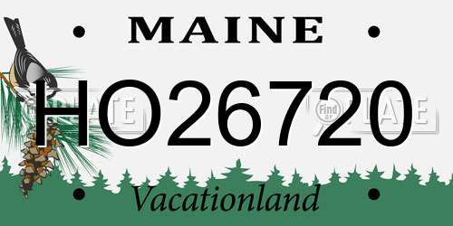 HO26720 Maine License Plate