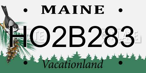 HO2B283 Maine License Plate