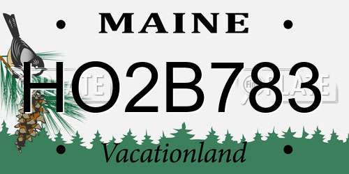 HO2B783 Maine License Plate