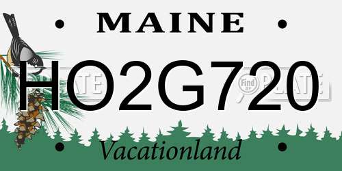 HO2G720 Maine License Plate