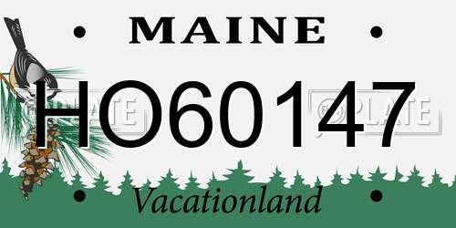 HO60147 Maine License Plate