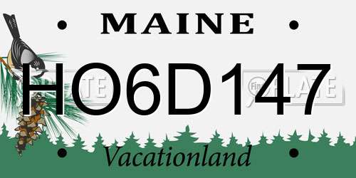HO6D147 Maine License Plate