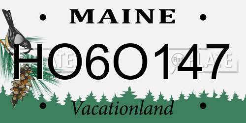 HO6O147 Maine License Plate