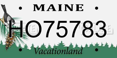 HO75783 Maine License Plate