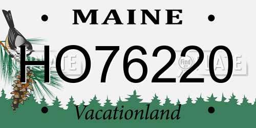 HO76220 Maine License Plate