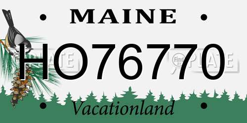 HO76770 Maine License Plate
