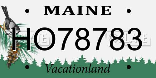 HO78783 Maine License Plate