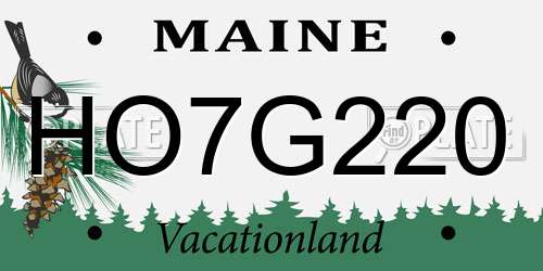 HO7G220 Maine License Plate