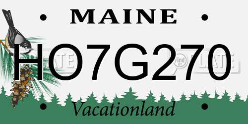 HO7G270 Maine License Plate