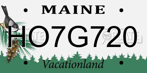 HO7G720 Maine License Plate