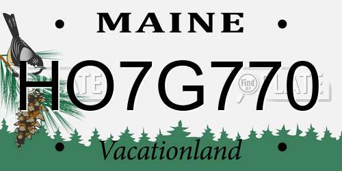 HO7G770 Maine License Plate