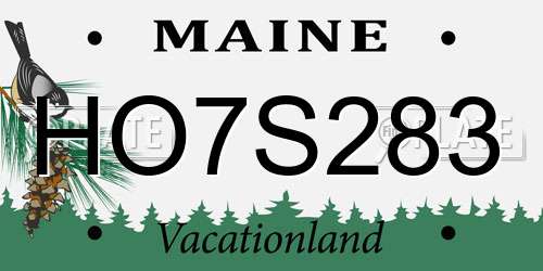 HO7S283 Maine License Plate