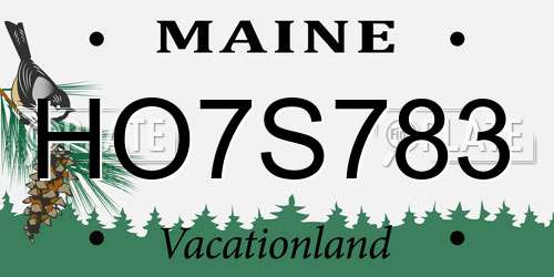 HO7S783 Maine License Plate